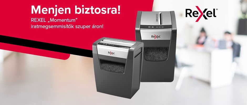 REXEL „Momentum” iratmegsemmisítőket akár 23% kedvezménnyel!