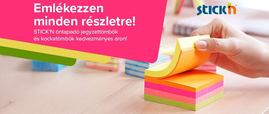 Stick'n öntapadó jegyzettömbök és kockatömbök kedvezményes áron!