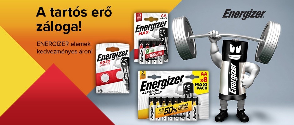 ENERGIZER elemek 15% kedvezménnyel!