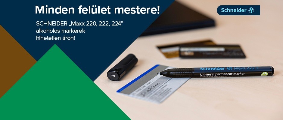 Vásároljon SCHNEIDER „Maxx 220”, „Maxx 222” és „Maxx 224” alkoholos markereket hihetetlen áron!