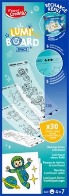 Kreatív rajzkészlet, kiegészítő sablon, MAPED CREATIV "Lumi Board", űrtematika